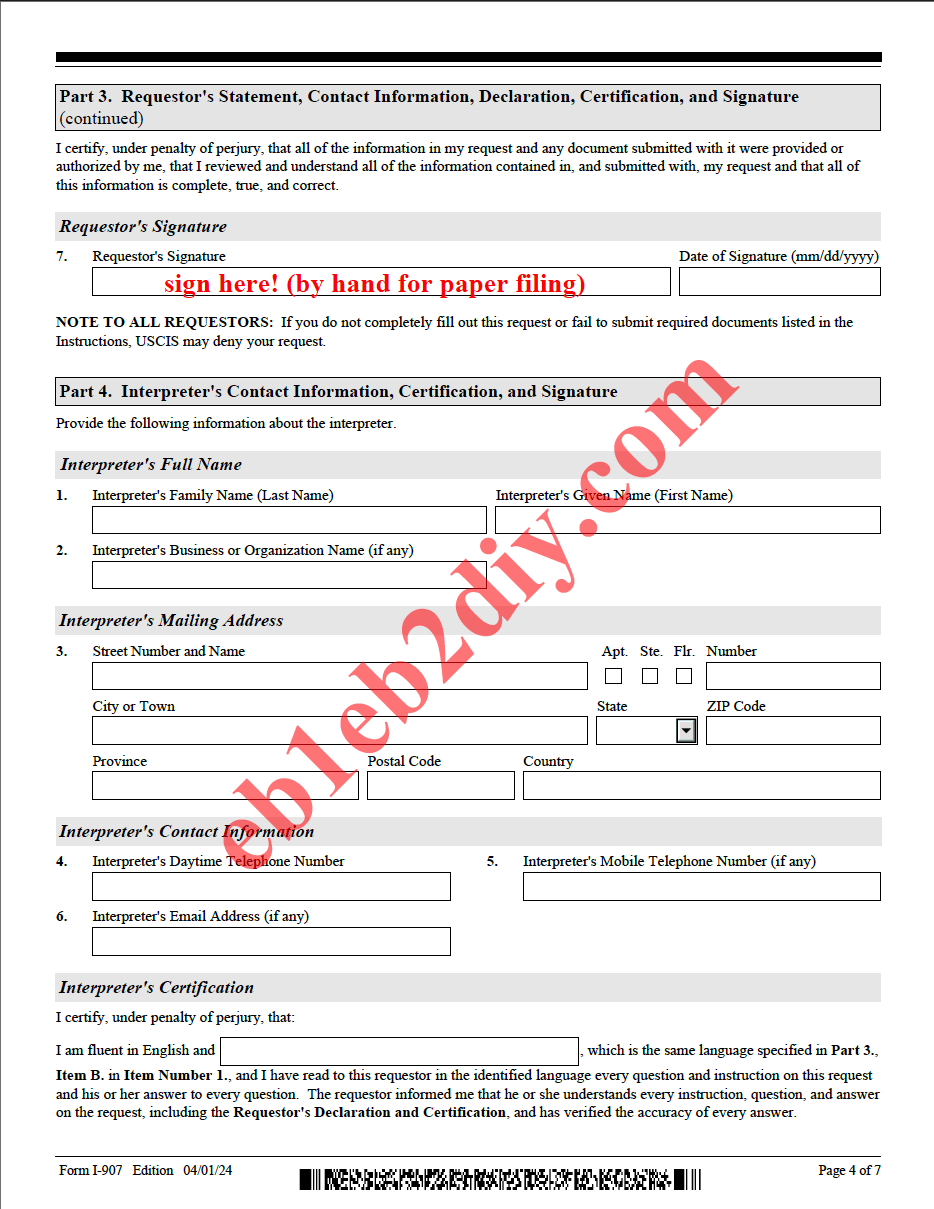 Page 4 of Filled Sample I-907