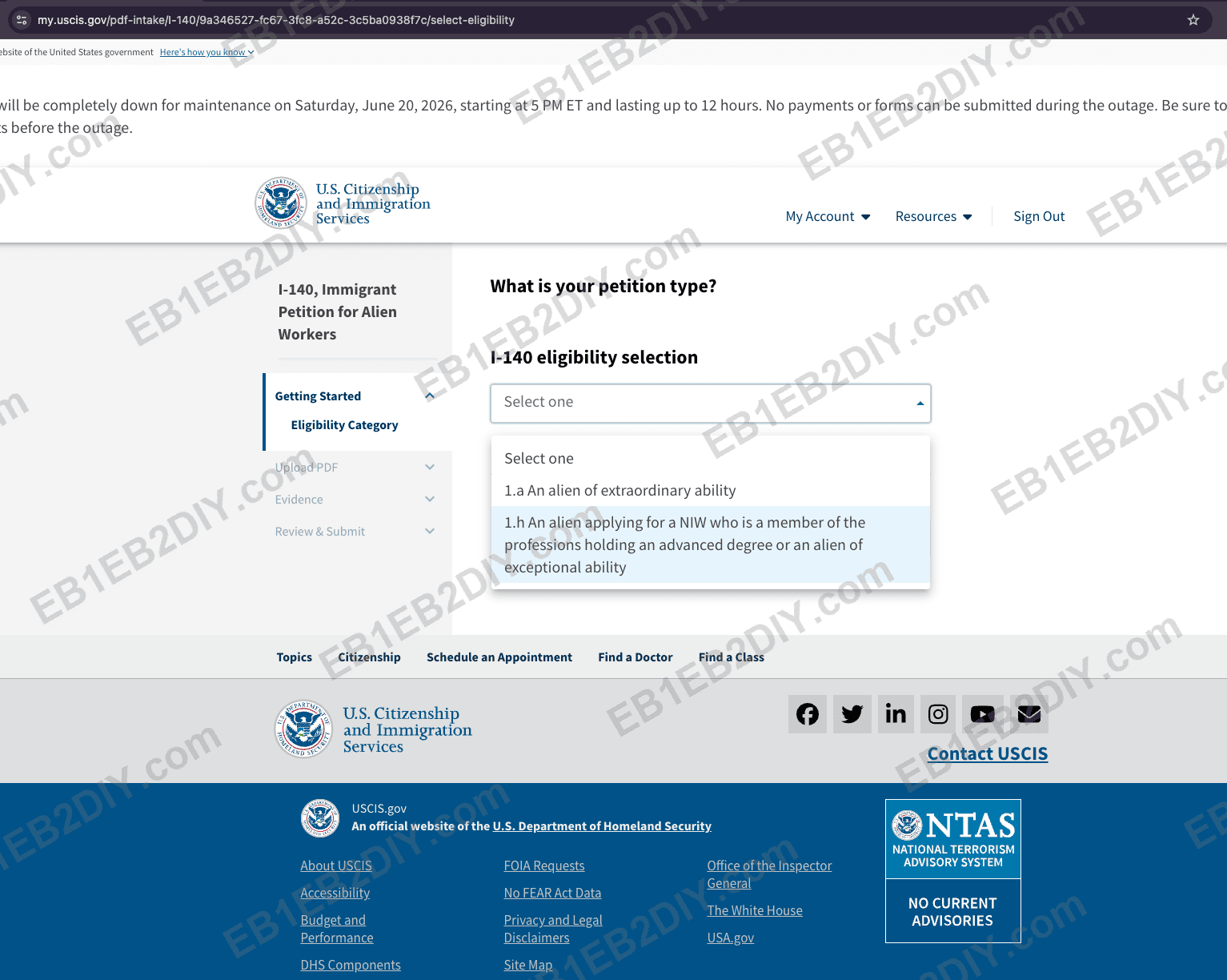 Selecting the I-140 eligibility category