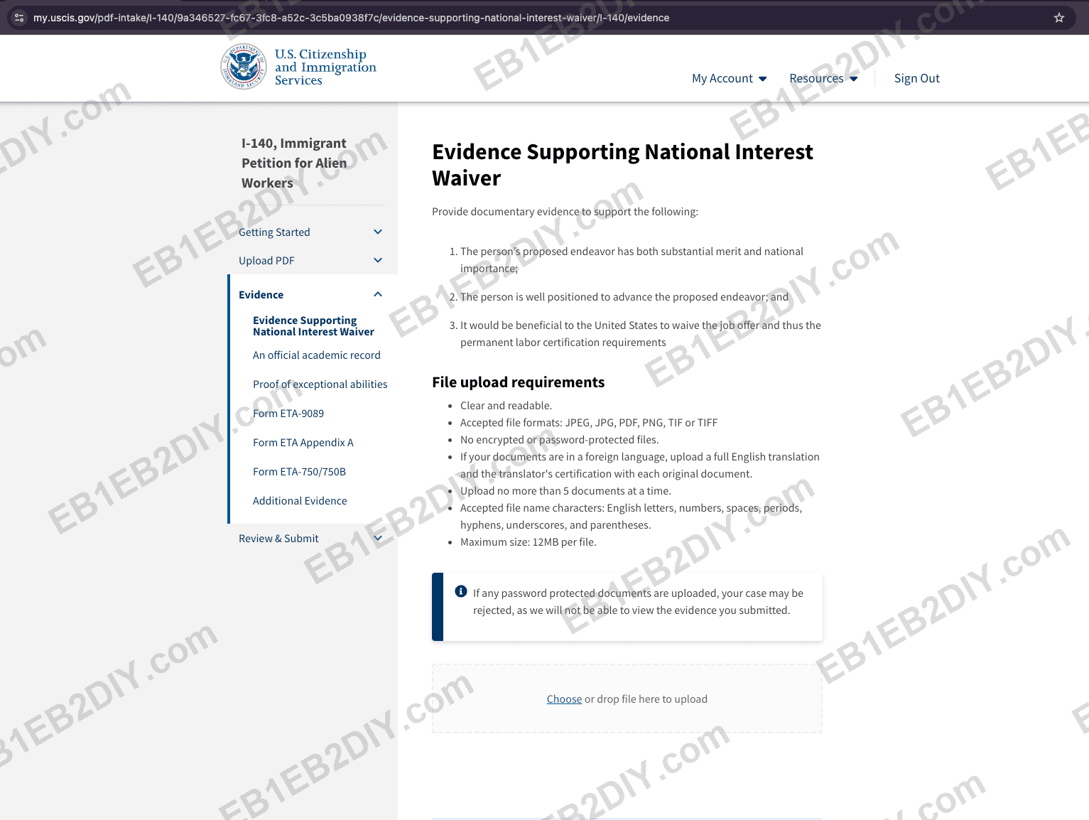 The Evidence section with ETA-9089 Appendix A and additional evidence